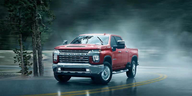 2023 Chevrolet Silverado 2500HD driving in rain