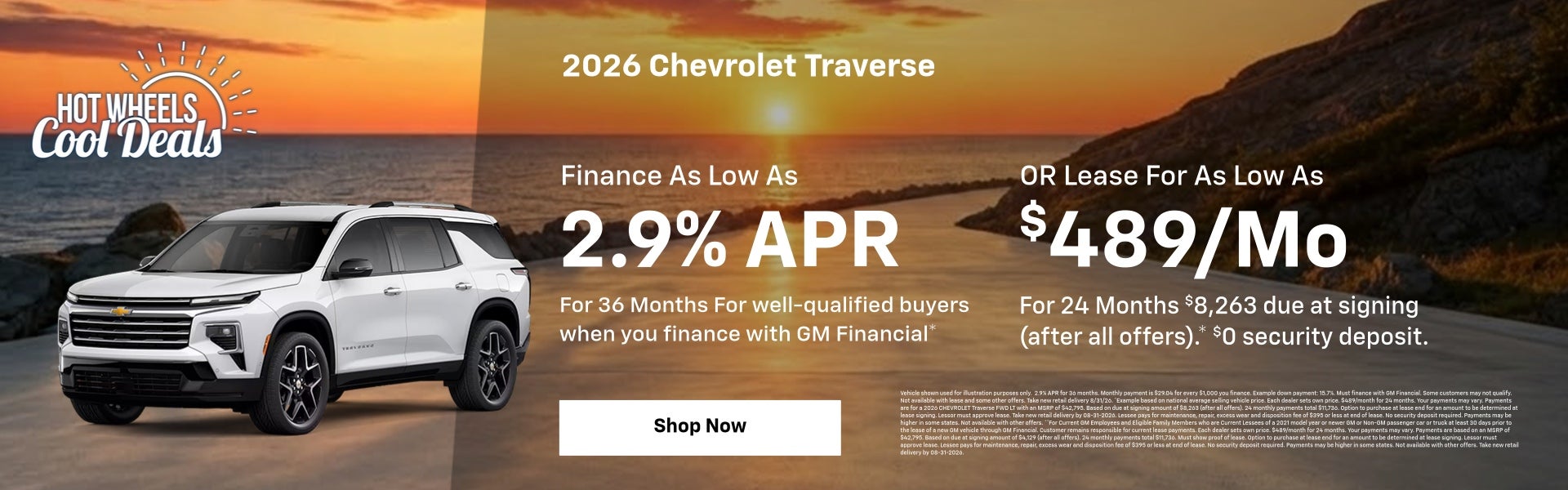 Aug 2026 Chevy Traverse Specials