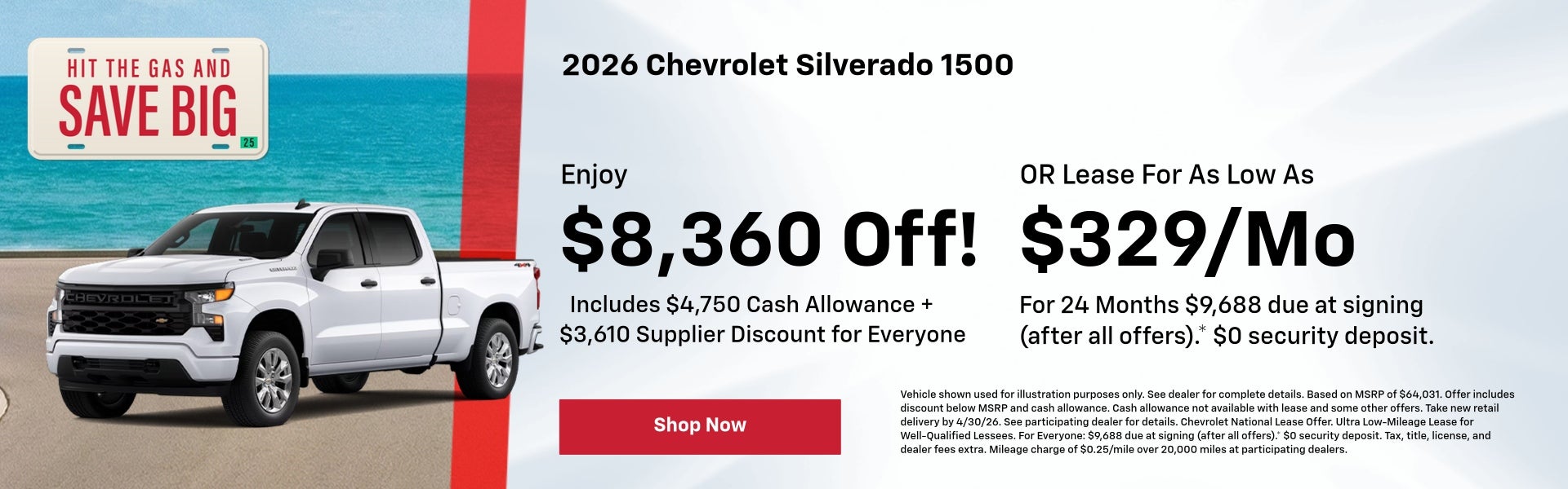 2026 Chevy Silverado 1500 April Specials